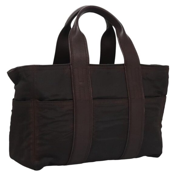 HERMES Acape Luco PM Hand Bag Nylon Brown - Picture 1 of 16